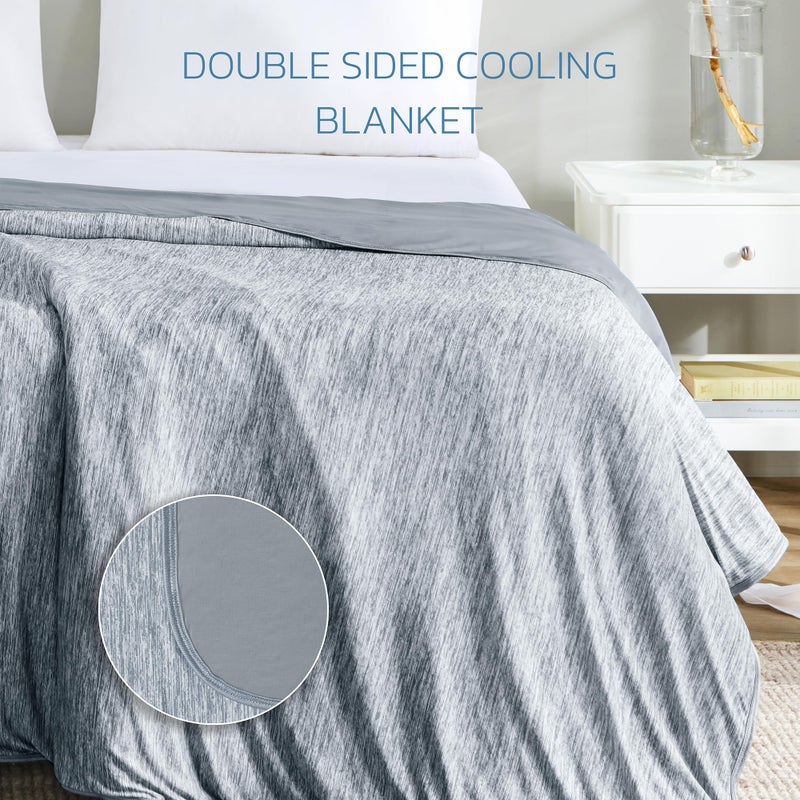 Degrees of Comfort Cooling Blanket Queen Size for Hot Sleepers, Q-Max>0.4 PolarEdge Cold Tech Fabric, Lightweight Breathable Summer Cool Blankets for Night Sweats & Hot Flashes, 90"x90", Grey - Image 3