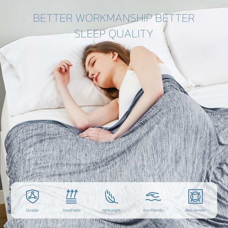 Degrees of Comfort Cooling Blanket Queen Size for Hot Sleepers, Q-Max>0.4 PolarEdge Cold Tech Fabric, Lightweight Breathable Summer Cool Blankets for Night Sweats & Hot Flashes, 90"x90", Grey - Image 5
