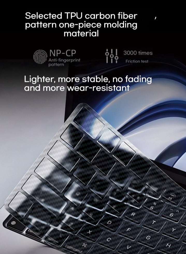 أوليس فيرس  واقي لوحة المفاتيح لجهاز Apple MacBook Pro 13 A2442 و Air 13 A2442 - من TPU بألياف الكربون - Image 3