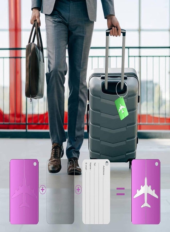 THECLOUDMALL® Luggage Tags for Suitcases Anti-Break Travel Identify ID Label, 6 Pack Luggage Labels Aluminium Alloy Suitcase Tags (Multi-Color) - Image 4