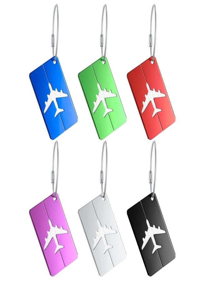 THECLOUDMALL® Luggage Tags for Suitcases Anti-Break Travel Identify ID Label, 6 Pack Luggage Labels Aluminium Alloy Suitcase Tags (Multi-Color) - Image 1