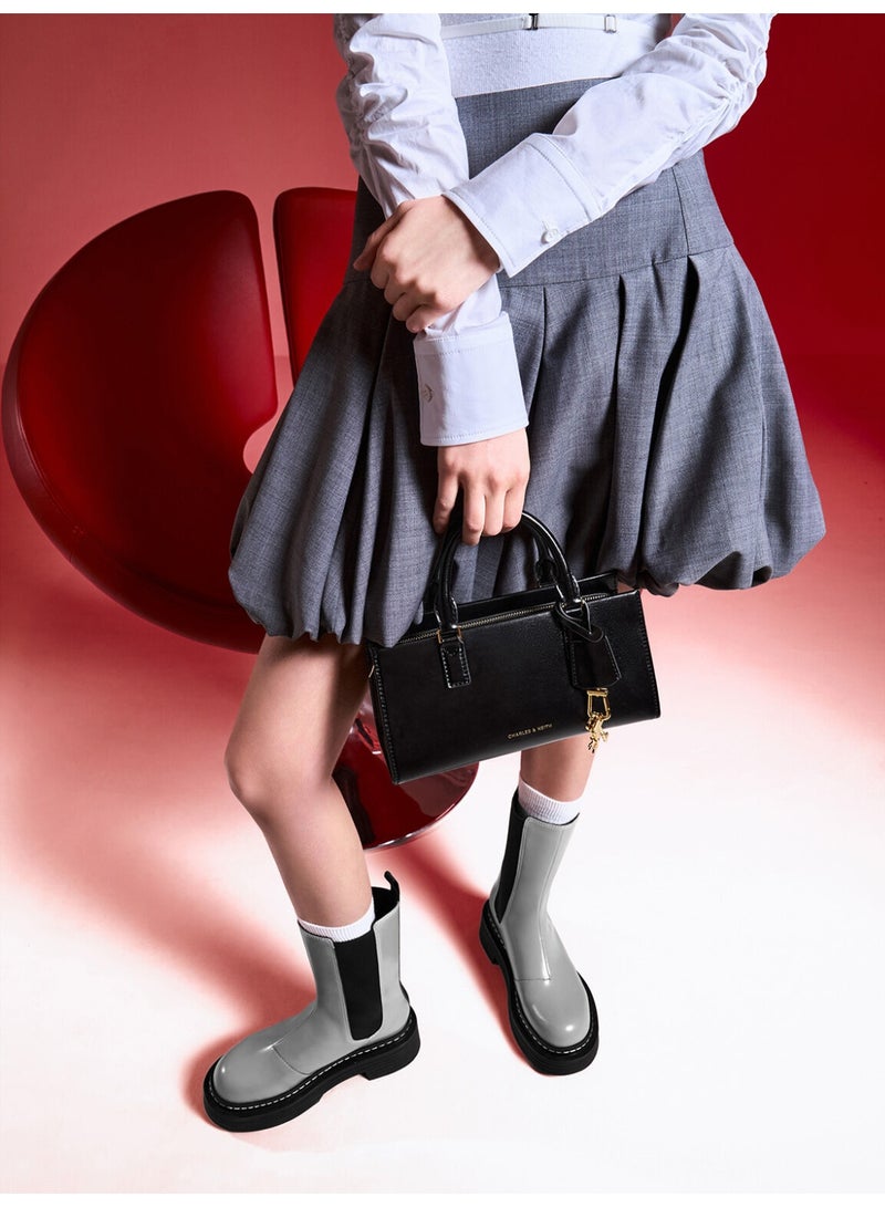 حقيبة يد صغيرة "كيري" من تشارلز آند كيث، حقيبة بمقبض وحقيبة كروس بودي - أسود