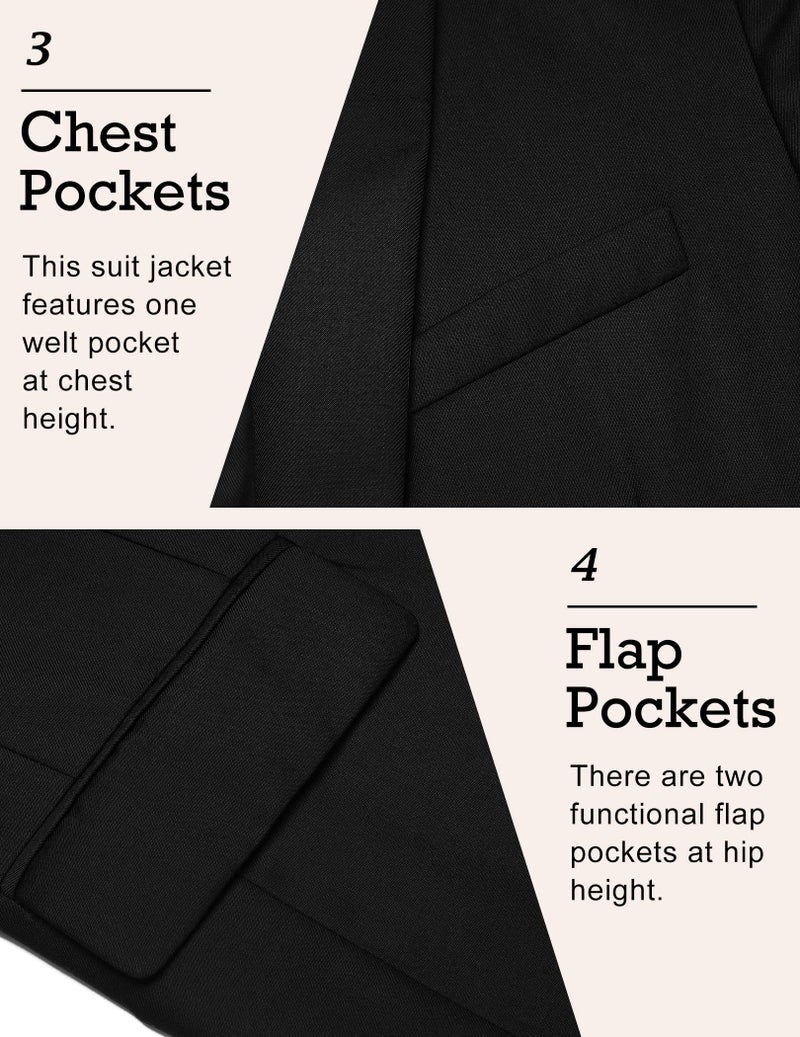 COOFANDY Men's Casual Blazer Jacket Slim Fit Sport Coats Lightweight One Button Suit Jacket (Black XL) - Image 5