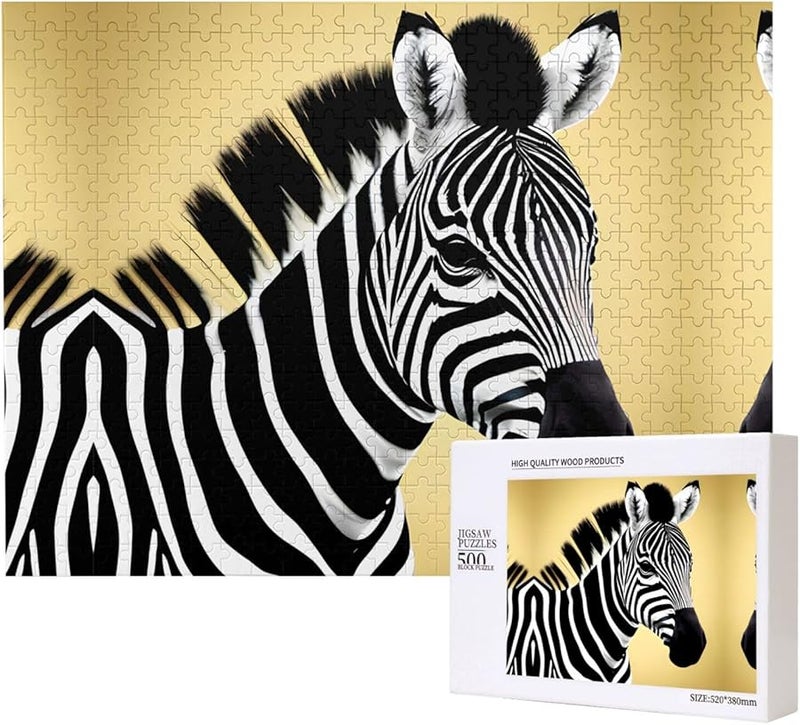 Black And White Zebra 500 Piece Jigsaw Puzzle For Adults Home Decor Gift - Image 2