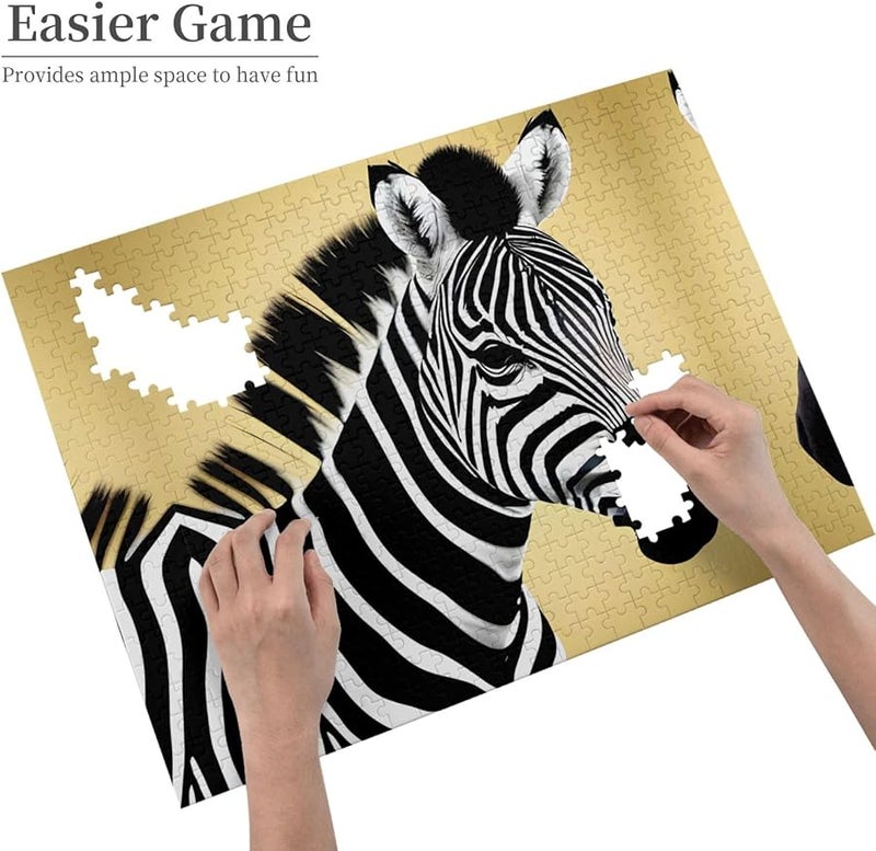 Black And White Zebra 500 Piece Jigsaw Puzzle For Adults Home Decor Gift - Image 3