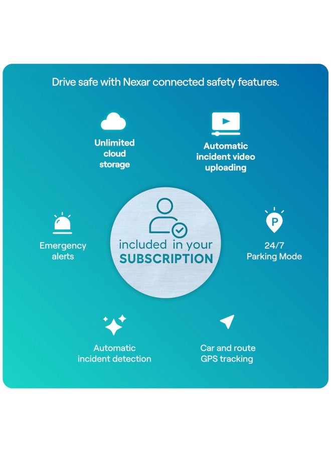 NEXAR Nexar Beam GPS Dash Cam - 1 Year Nexar App Subscription Included - Unlimited Cloud Storage, Drive Recordings, Parking Mode, Night Vision, All Inside The Nexar App - WiFi HD Front Dash Cam (32 GB SD) - Image 2