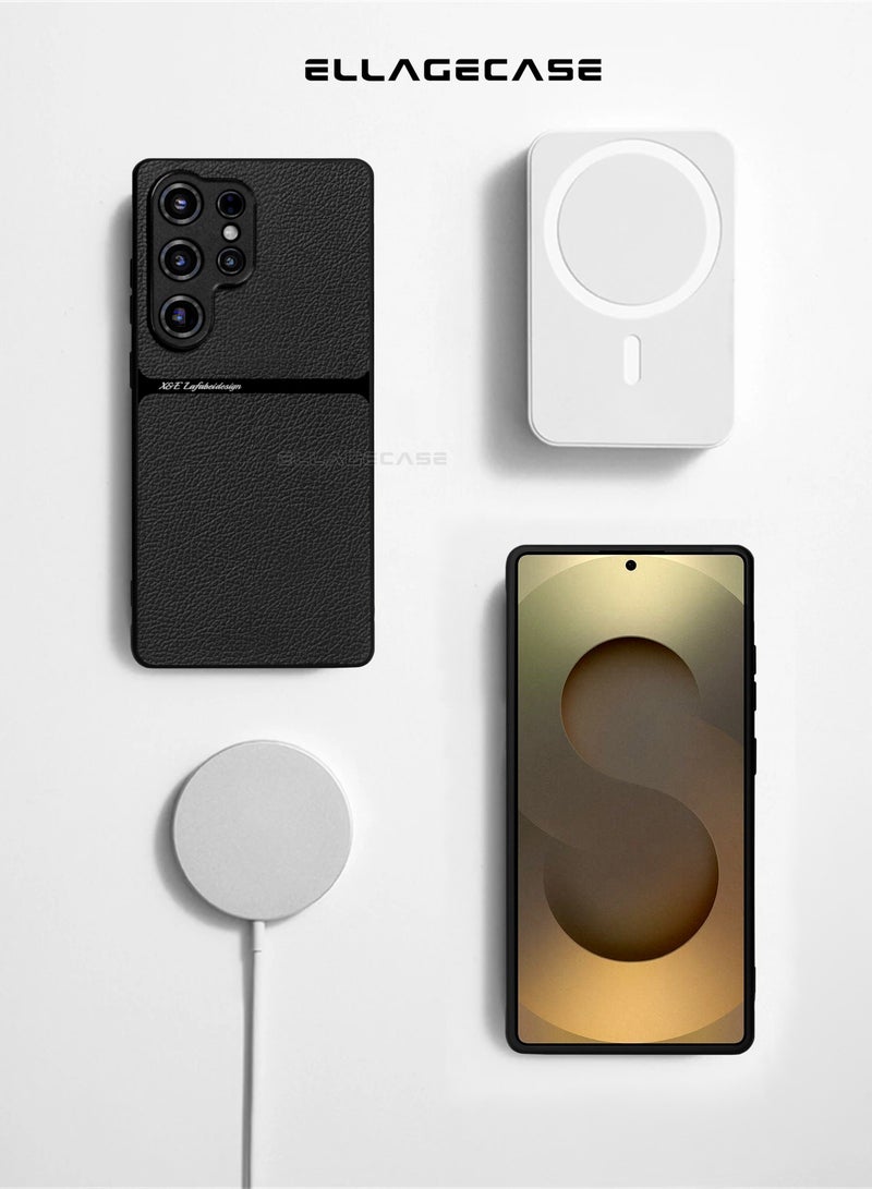 ELLAGECASE حافظة درجة الأعمال لهاتف سامسونج جالاكسي S25 ألترا، رفيعة للغاية، مع لوحة مغناطيسية مدمجة، شحن لاسلكي، مقاومة للصدمات، حماية كاملة لعدسة الكاميرا - Image 4