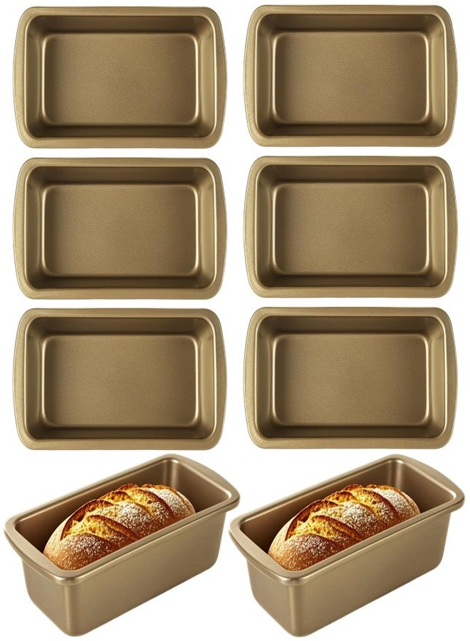 AKOLAFE 8 Pack Small Loaf Pans Nonstick 7.7x3.7 Banana Bread Pans for Homemade Bread Loaf Pan for Baking Bread Tin Metal Sourdough Bread Baking Pan Mini Sandwich Loaf Bread Pans Meatloaf Pan for Cake - Image 1