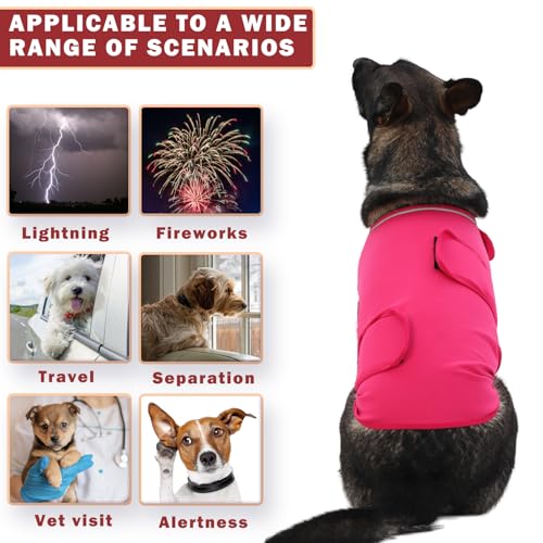 Meifsou Dog Anxiety Vest, Skin-Friendly Thunder Jacket for Dogs, Dog Calming Shirt for Thunder, Fireworks, Vet Visits and Separation - Keep Pet Calm Without Medicine, Fit for Small Medium Large Dogs - Image 4