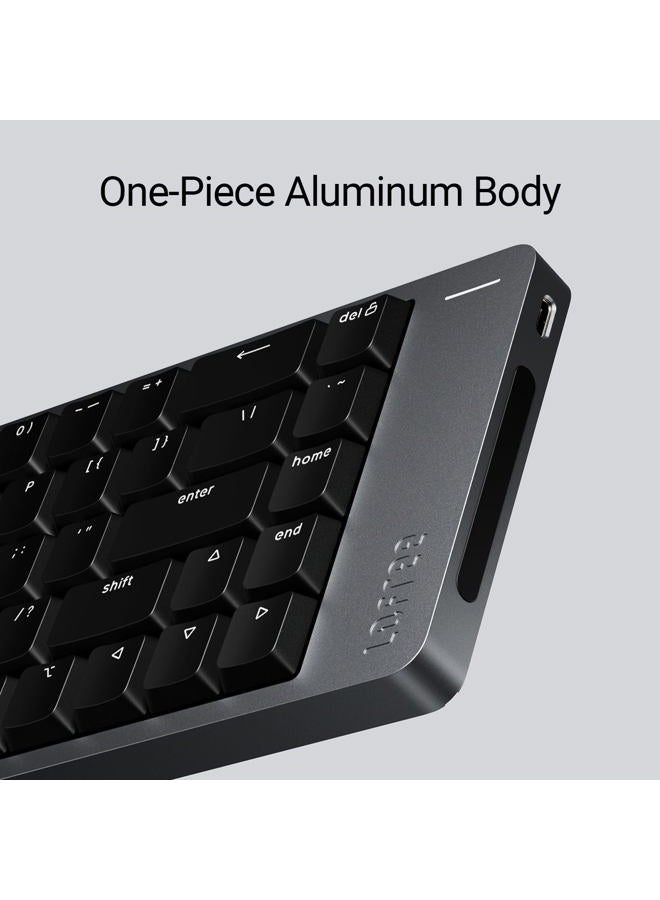 Lofree Flow2 Low Profile Mechanical Keyboard, Aluminum Alloy with Pulse Tactile Switches, Rechargeable Wireless Keyboard with 3 Connection Modes for Windows, MacOS (Silver, 68 Keys) - Image 2