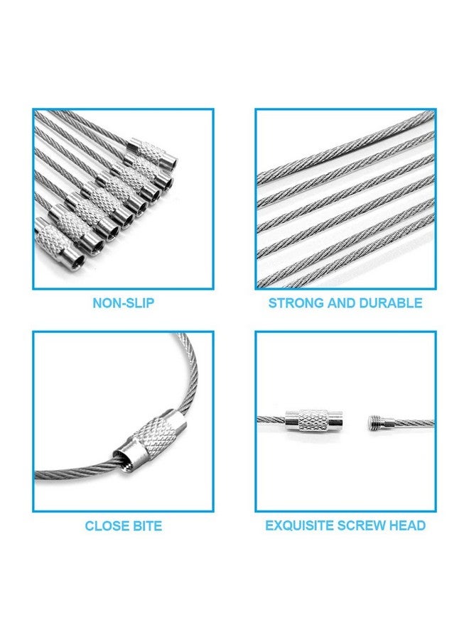 Kidultz Wire Rope Key Ring Cables Stainless Steel Pendant Circle Edc Tool Holder Loops For Outdoor, Hiking, Hanging Luggage Tags, Keys And Id Tag Keepers, Heavy Duty(5), Silver - Image 5