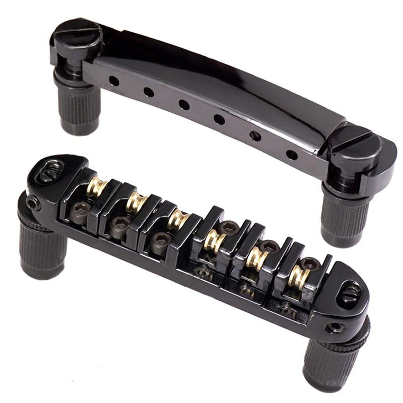 JD.Moon Roller Saddle Bridge ABR-1 Tune-o-matic Bridge Tailpiece Bridge For Les Paul Guitar (Black) - Image 4