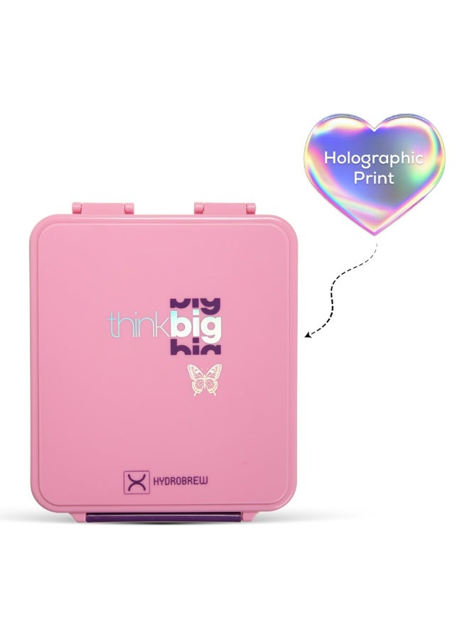 HYDROBREW Bento Lunch Box w/ Steel Water Bottle & Food Jar - Think Big Blush - Image 3