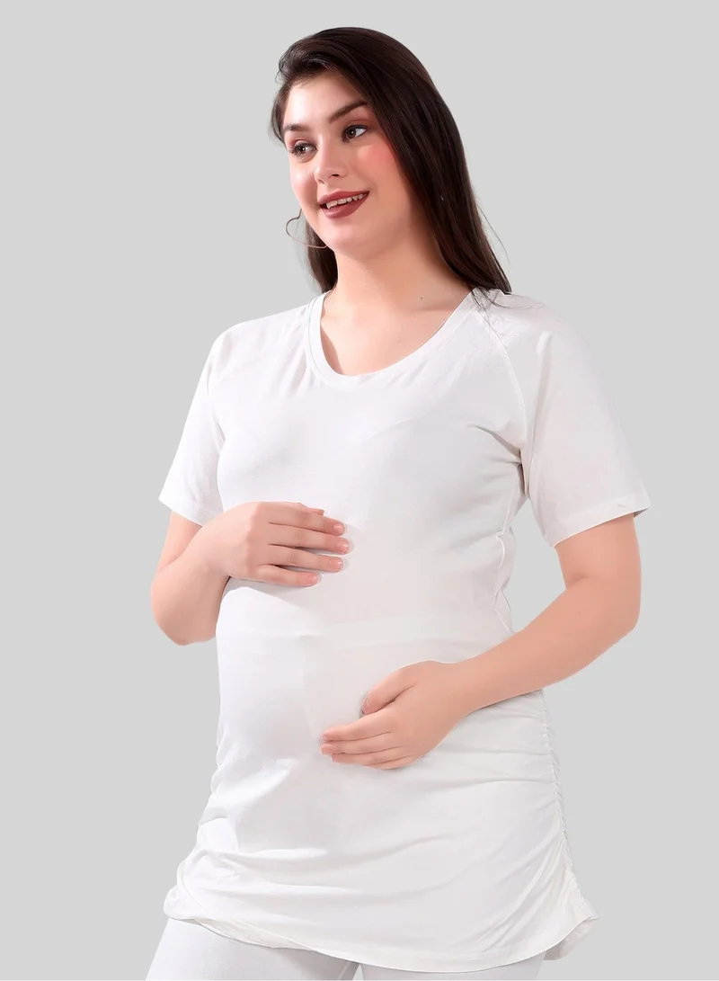 TUMMY  TUMMY Pack of 2 Black and White Maternity T-shirt for Women | Best Price UAE