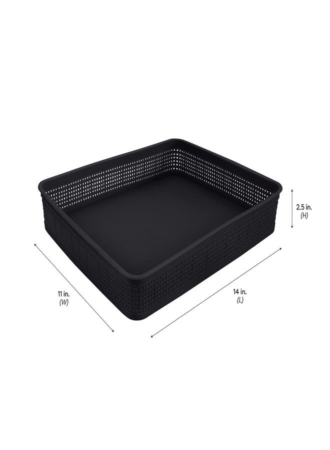 Simplify 5 Piece Organizing Set | Multiple Size Bins | Multipurpose | Office | Desk | Dorm | Bathroom | Storage Basket | Small Items | Accessories | Black - Image 5