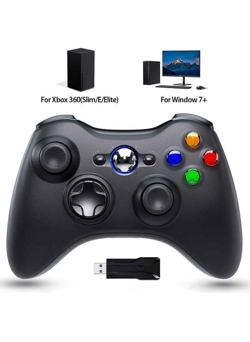 Generic - 2.4G Wireless Game Board For Xbox 360 Controller Vibrating Rocker For Xbox 360 Slim Gamepad For Windows 10 7 8 PC Game Console (Black) - Image 1