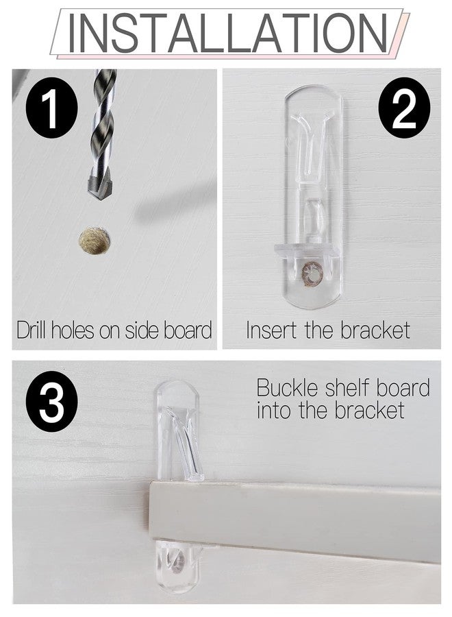 Rierdge 20 Pcs Plastic Locking Shelf Pins 5mm, 3/4” Clear Plastic Locking Shelf Support Peg Clips for 5mm Diameter Peg Hole & 3/4 Inch Cabinet Shelf - Image 5