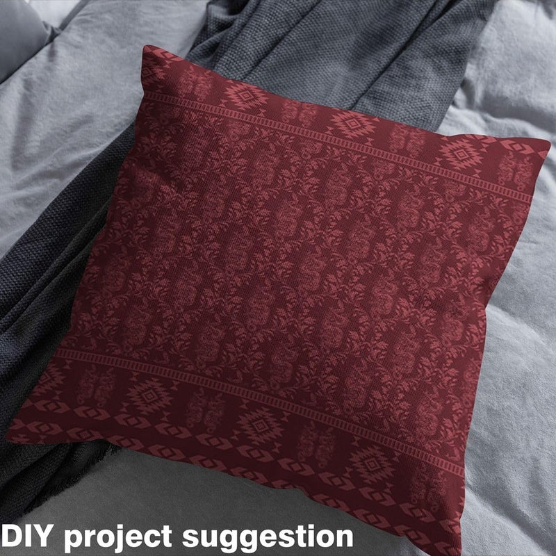 Tropical Snake Upholstery Fabric for Chairs Gothic Witchy Damask DIY Fabric by The Yard for Craft Lovers 181"x63", Bohemian Aztec Vintage Damascus Victorian Quilting Fabric,Maroon Dark Academia Decor - Image 3