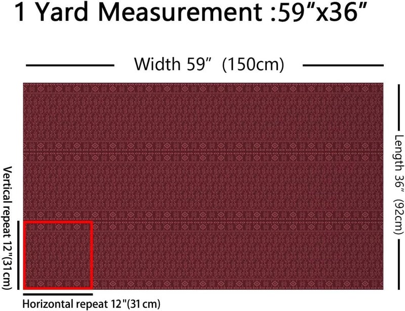 Tropical Snake Upholstery Fabric for Chairs Gothic Witchy Damask DIY Fabric by The Yard for Craft Lovers 181"x63", Bohemian Aztec Vintage Damascus Victorian Quilting Fabric,Maroon Dark Academia Decor - Image 2