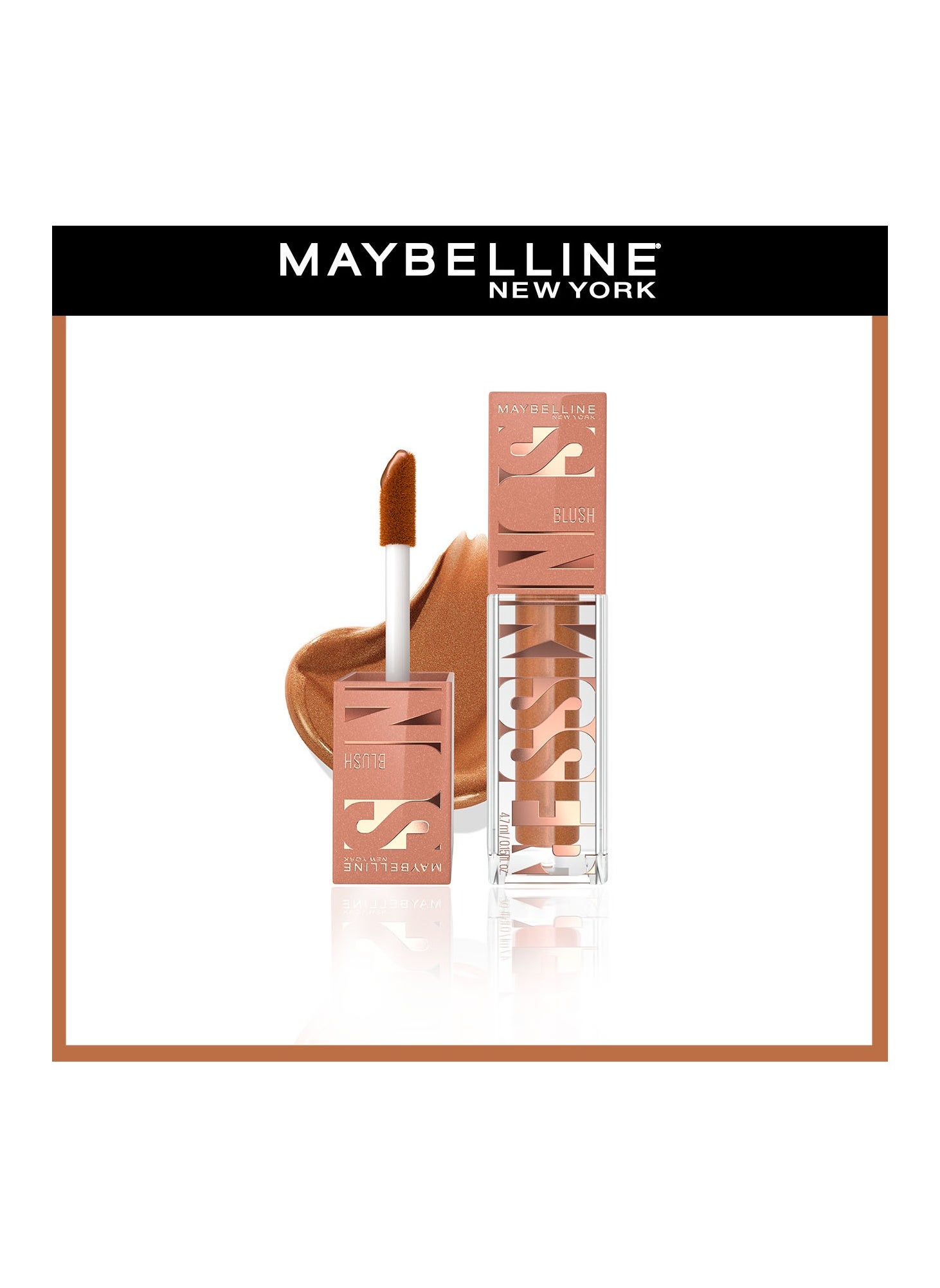 MAYBELLINE NEW YORK Sunkisser Liquid Glow Blush With Vitamin E, 11 Electric Bronze 