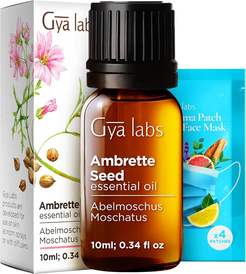 Gya Labs Ambrette Seed Essential Oil - 0.34 Fl Oz - for Hair, Skin, Diffuser, Aromatherapy & DIY Candle Making Scent - Image 1