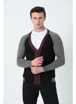 Men's V-Neck Metal Zipper 3-Color Knitted Cardigan Black - pzsku/Z435E3715ECC10BE565D1Z/45/_/1740652552/17946f6e-7dd3-4c25-bd8d-b4fa4a4cdf75