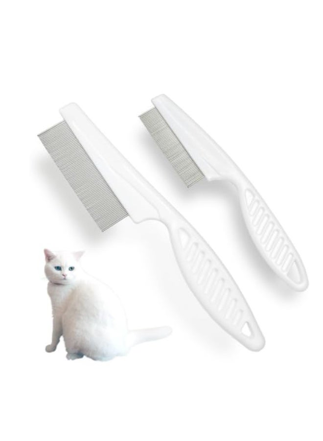 Flea Remover Comb Small Size (White) | Gentle Pet Grooming Tool for Cats & Dogs | Removes Fleas, Dander & Loose Hair | Fine Teeth & Comfortable Grip - Image 1