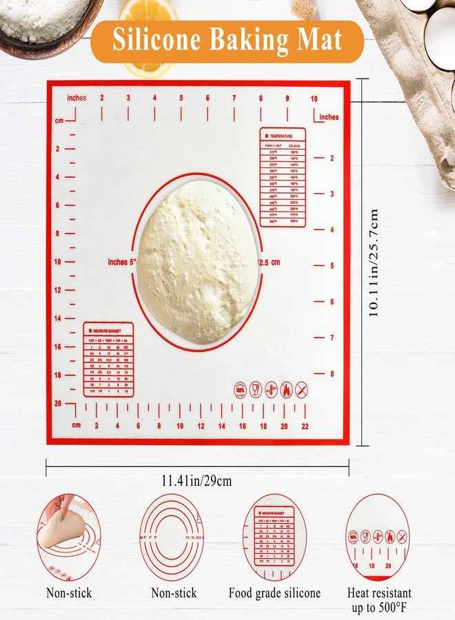 Elesunory 3pcs Pizza Tool Set, Include Pizza Docker, Pizza Dough Roller and Silicone Baking Mat, Dough Docker, Non Slip Baking Mat, Wooden Rolling Pin for Pizza, Cookie, Pie, Pastry, Bread - Image 4
