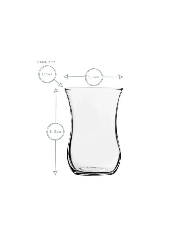 LAV طقم أكواب شاي كلاسيك 6 قطع سعة 115 مل - شفاف - Image 2