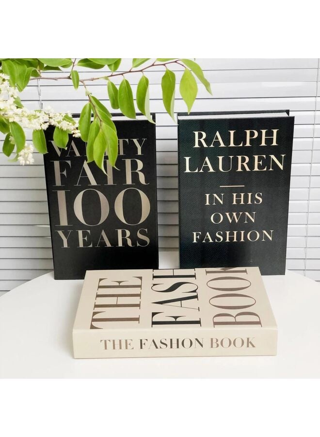 يُسلِّم مجموعة من 3 كتب ديكورية للديكور، مجموعة كتب مزيفة عصرية للديكور المنزلي، عرض أكوام كتب مزيفة لديكور غرفة المعيشة على الرفوف - Image 5