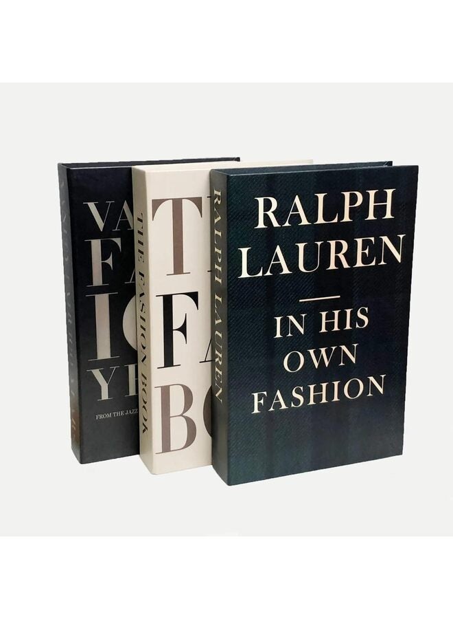 يُسلِّم مجموعة من 3 كتب ديكورية للديكور، مجموعة كتب مزيفة عصرية للديكور المنزلي، عرض أكوام كتب مزيفة لديكور غرفة المعيشة على الرفوف - Image 4