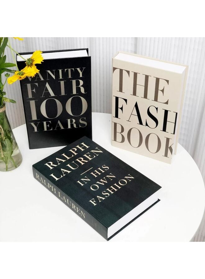 يُسلِّم مجموعة من 3 كتب ديكورية للديكور، مجموعة كتب مزيفة عصرية للديكور المنزلي، عرض أكوام كتب مزيفة لديكور غرفة المعيشة على الرفوف - Image 2