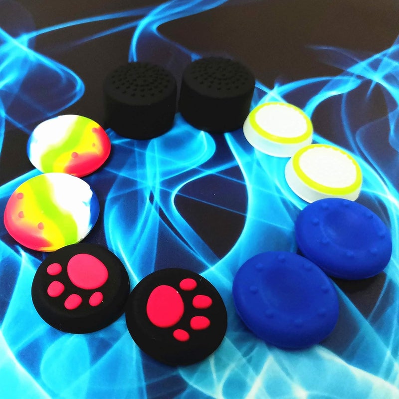 Asokex Skin for PS5 Controller Grips, Silicone Case Cover for PlayStation 5 Anti-Slip Protector with 10pcs Thumb Joysticks Caps (M Type-Transparent) - Image 5