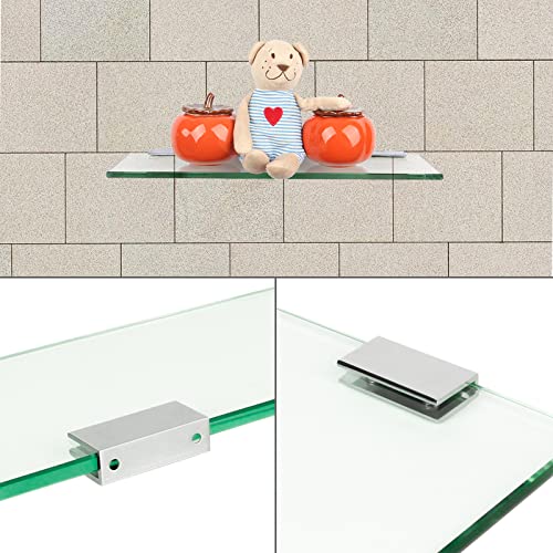 WANXIANG Glass Shelf Brackets Wall-Mounted Glass Shelf Holder Polished Chrome for 3/8 Inch - Image 4