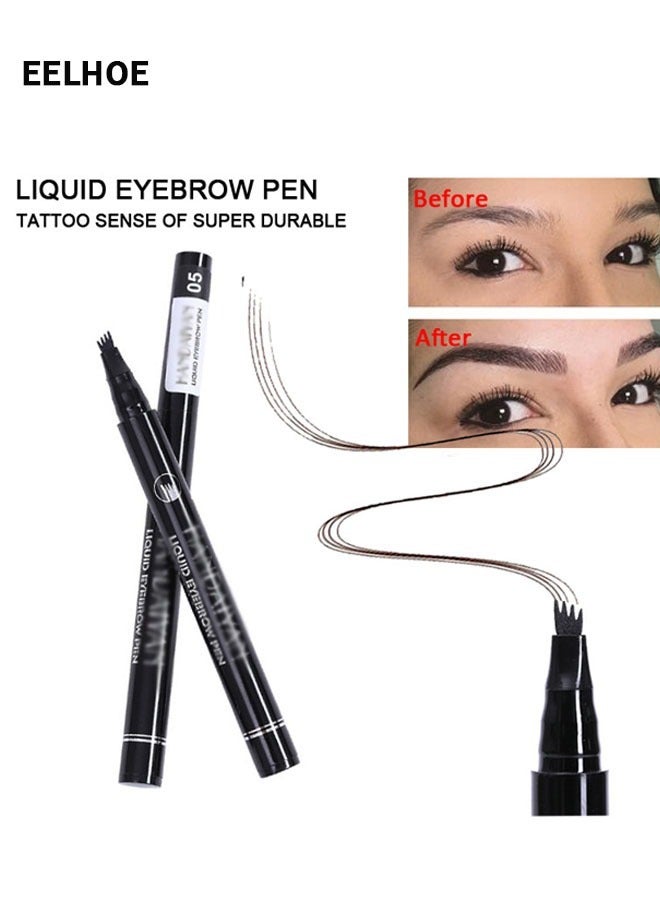 إيلهو رسم تخطيطي دقيق رباعي الرؤوس قلم حاجب مقاوم للماء طويل الأمد بدون مكياج قلم حاجب (#5) - Image 2