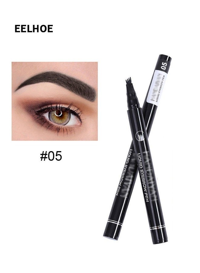 إيلهو رسم تخطيطي دقيق رباعي الرؤوس قلم حاجب مقاوم للماء طويل الأمد بدون مكياج قلم حاجب (#5) - Image 1
