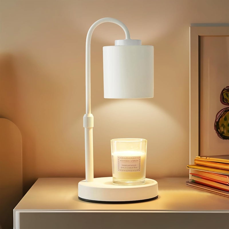 CASTLELIFE Candle Warmer Lamp with Timer & Dimmer, Height Adjustable Electric Wax Melt Warmer for Jar Candles, Gifts for Mom Home Decor, White - Image 1