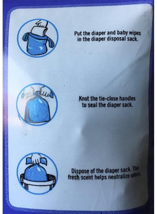 Sassy أكياس حفاضات قابلة للتصرف من ساسي 100 عد، برائحة بودرة، 4-25 كيس لكل لفة، سهلة الربط، أكياس للتخلص من الحفاضات أو نفايات الحيوانات الأليفة - Image 3