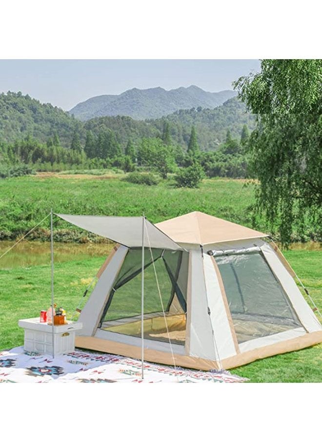 Generic - Pop Up Tent Outdoor House Family Camping Tent with 2 Big Door Floor-to-Ceiling mesh Window and 1 Dome mesh Window(Removable Top) Waterproof Windproof Instant Tent for Hiking Travel Carry Bag Waterproof PE - Image 1