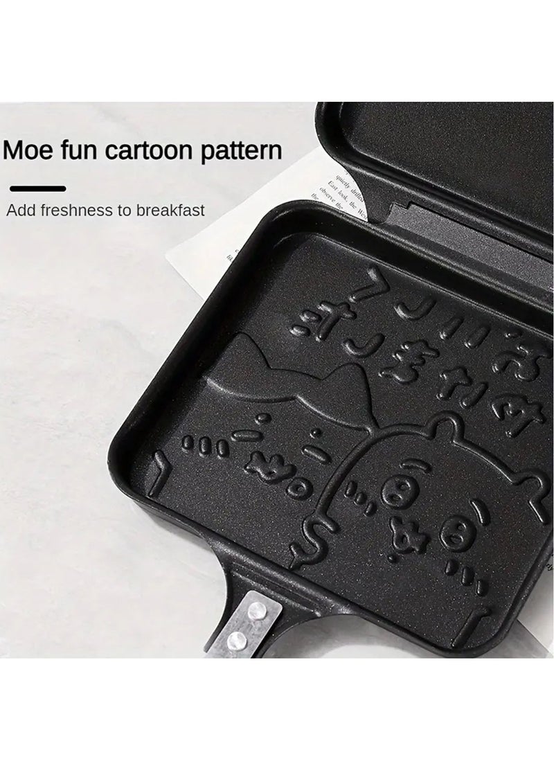 Hihonor - Double-Sided Non-Stick Sandwich Maker Pan, Cartoon Bear Waffle Toast Mold, Stove Top Breakfast Griddle, Uncharged Indoor Grill - Image 1