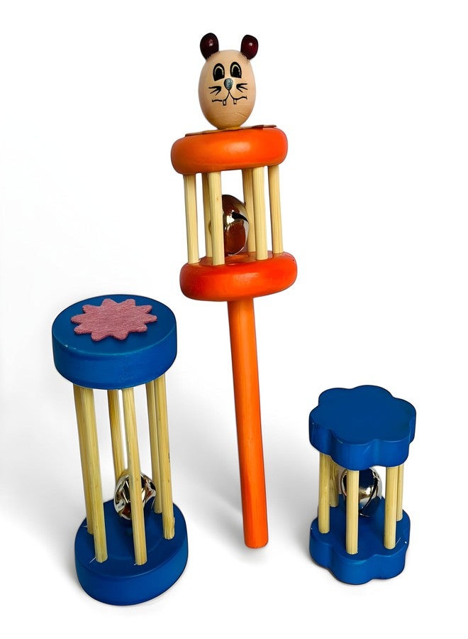 MarvelStore Wooden Rattles for Baby, Infants, New Born Babies Toys (0 to 6 to 12 Months) | Perfect for Early Music Education, Rhythm Practice, and Sensory Play (Multicolor) (Rattle Set 4) - Image 3