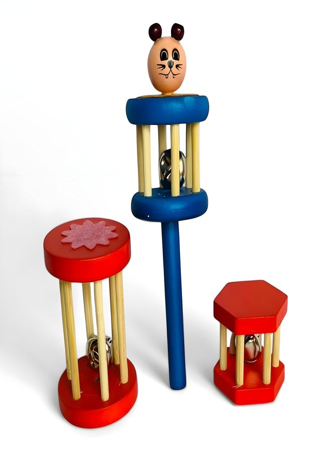 MarvelStore Wooden Rattles for Baby, Infants, New Born Babies Toys (0 to 6 to 12 Months) | Perfect for Early Music Education, Rhythm Practice, and Sensory Play (Multicolor) (Rattle Set 4) - Image 2