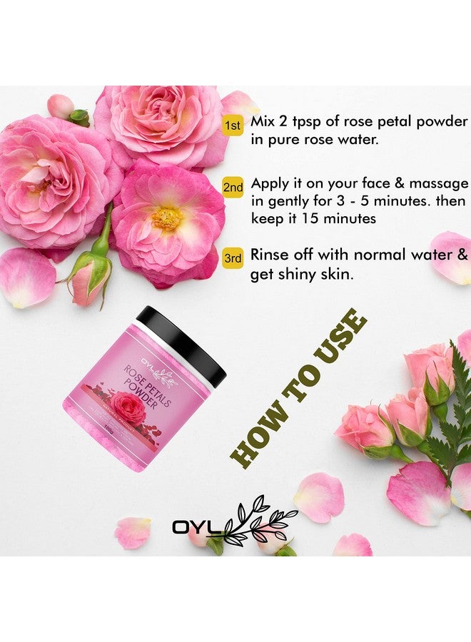 OY-L Oyl Natural Rose Petal Powder For Skin, Face Pack mask For Fairness, Tanning & Glowing Skin - 100g - Image 3