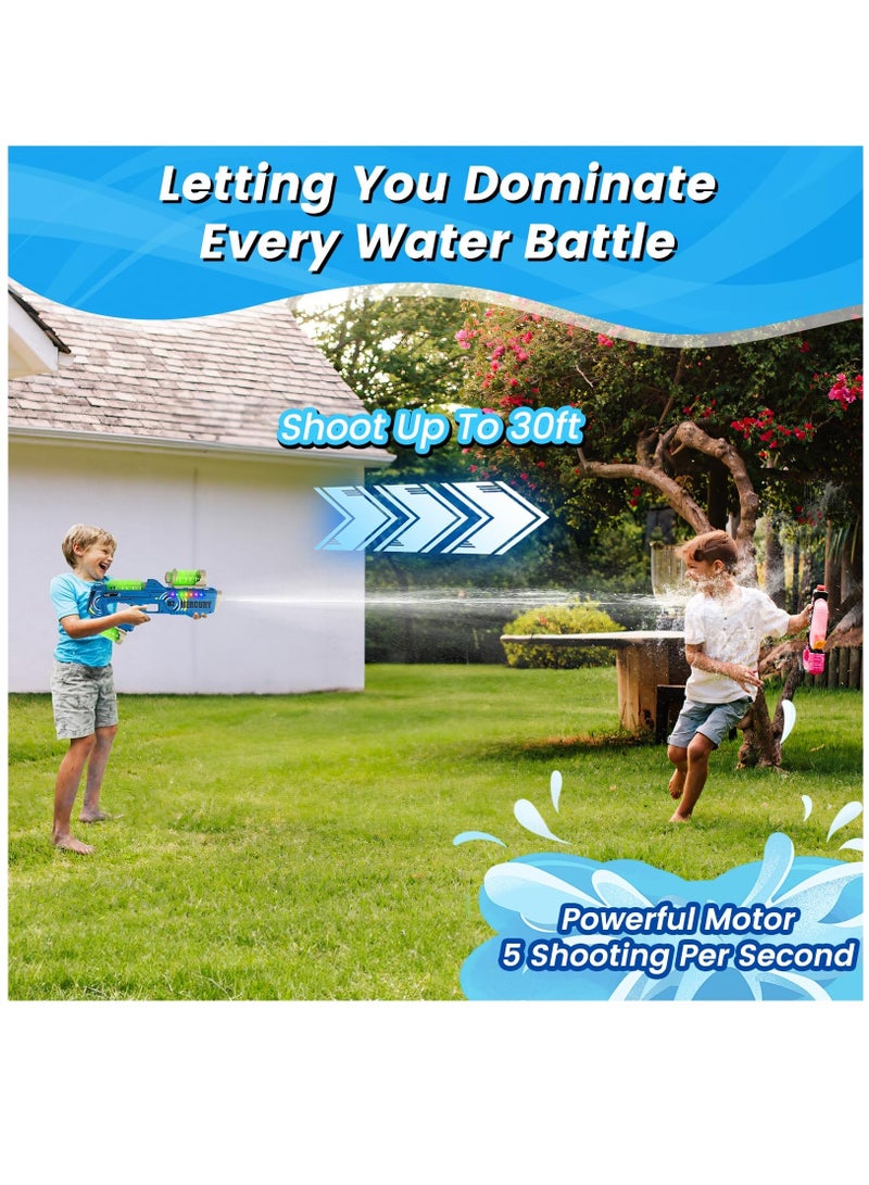 SOLARAE Electric Water Blaster with LED Light for Adults Kids, 900CC Tank & High-Power Squirt Water Guns up to 30Ft, 2200mAh Rechargeable Summer Outdoor Toy Blaster for Yard Beach Pool - Image 4