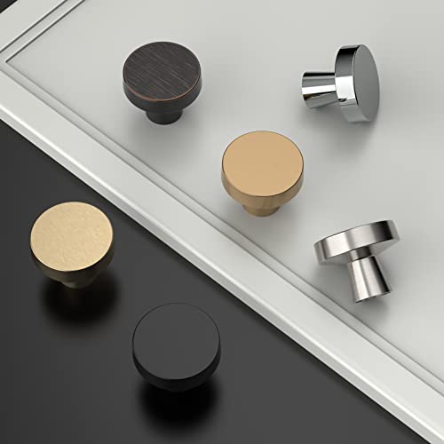 Amerdeco 20 Pack Champagne Bronze Cabinet Knobs 1-1/4 Inch(32mm) Single Hole Cabinet Handles Dresser Knobs Drawer Knobs and Pulls for Bathroom Cabinets K0010 - Image 2