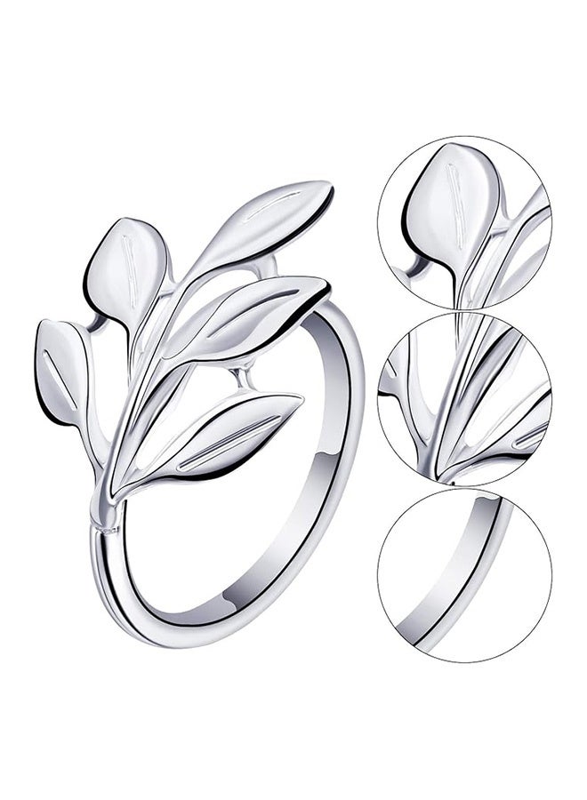 10 Pcs Leaf Napkin Rings Set,  Metal Napkins Rings Holders Bulk Glossy Table Adornment for Vintage Wedding , Fall Dinner Party Decoration Favors(Silver) - Image 2