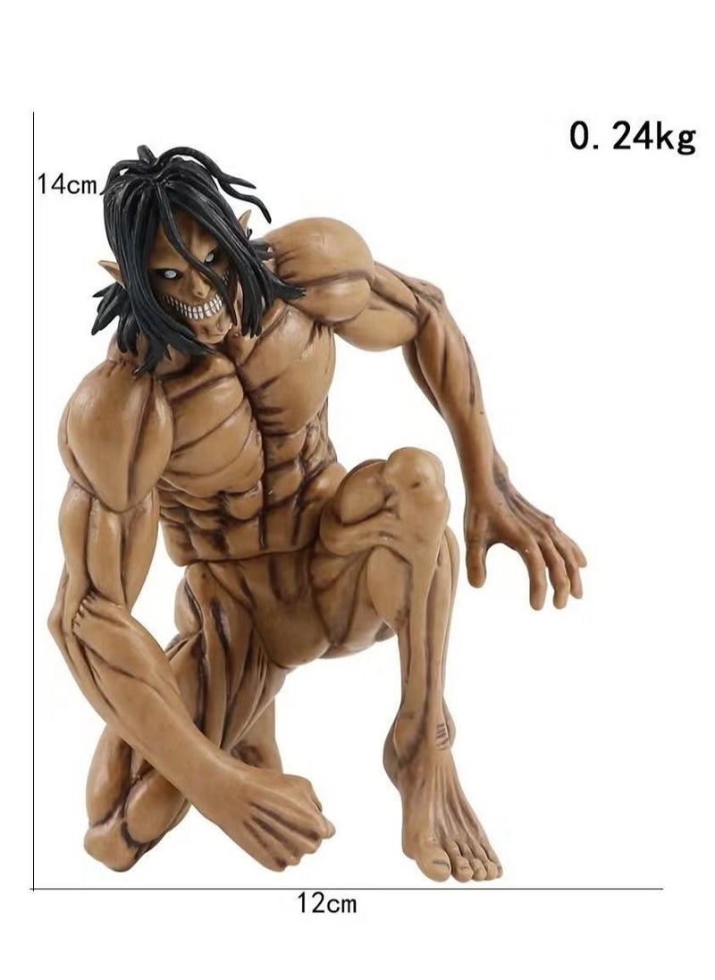 Ailily Attack on Titan Figure Anime Figure Eren Yeager Action Figure Model Toy Collectibles Statue Anime Squatting Figure  - Image 4