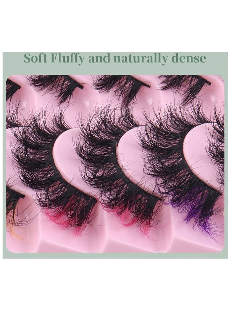 LashesMD 10 Pairs Mink Lashes False Eyelashes Colored False Eyelashes 5 Colors  - Image 5