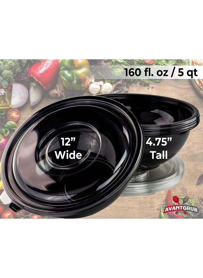 Avant Grub Recyclable Large 160 Oz Serving Bowls with Lids 4pk. Fit Any Party Sized Hot or Cold Food or Dessert With Our Catering-Grade Big Disposable Bowl With Cover Great for Picnic Buffet or Cookout Supplies  - Image 2