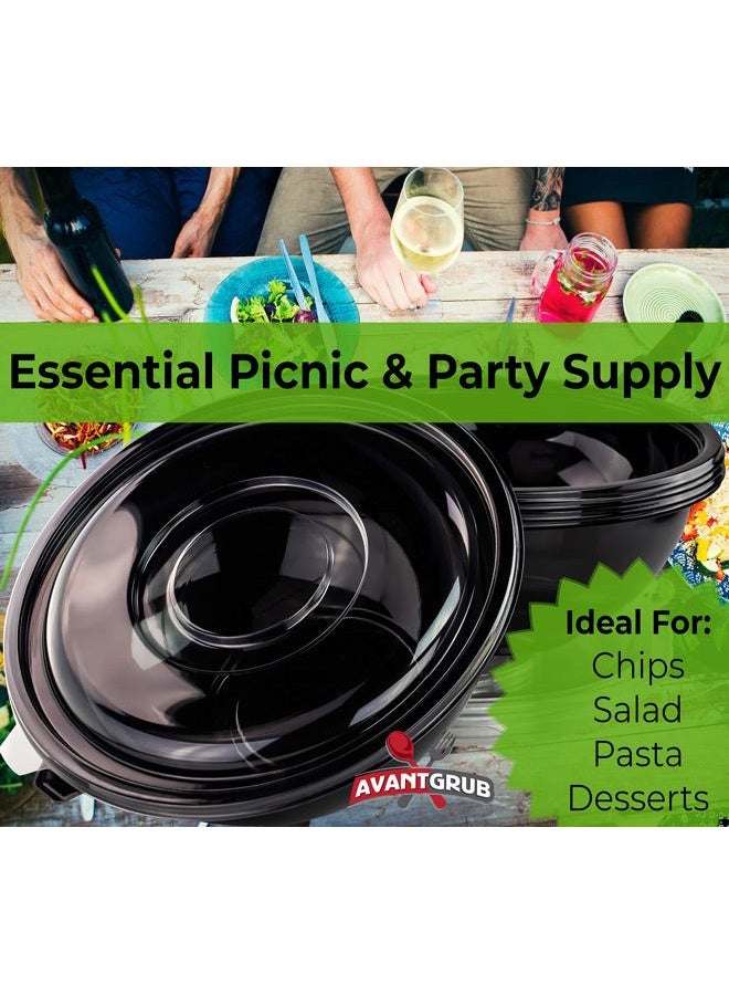 Avant Grub Recyclable Large 160 Oz Serving Bowls with Lids 4pk. Fit Any Party Sized Hot or Cold Food or Dessert With Our Catering-Grade Big Disposable Bowl With Cover Great for Picnic Buffet or Cookout Supplies  - Image 5